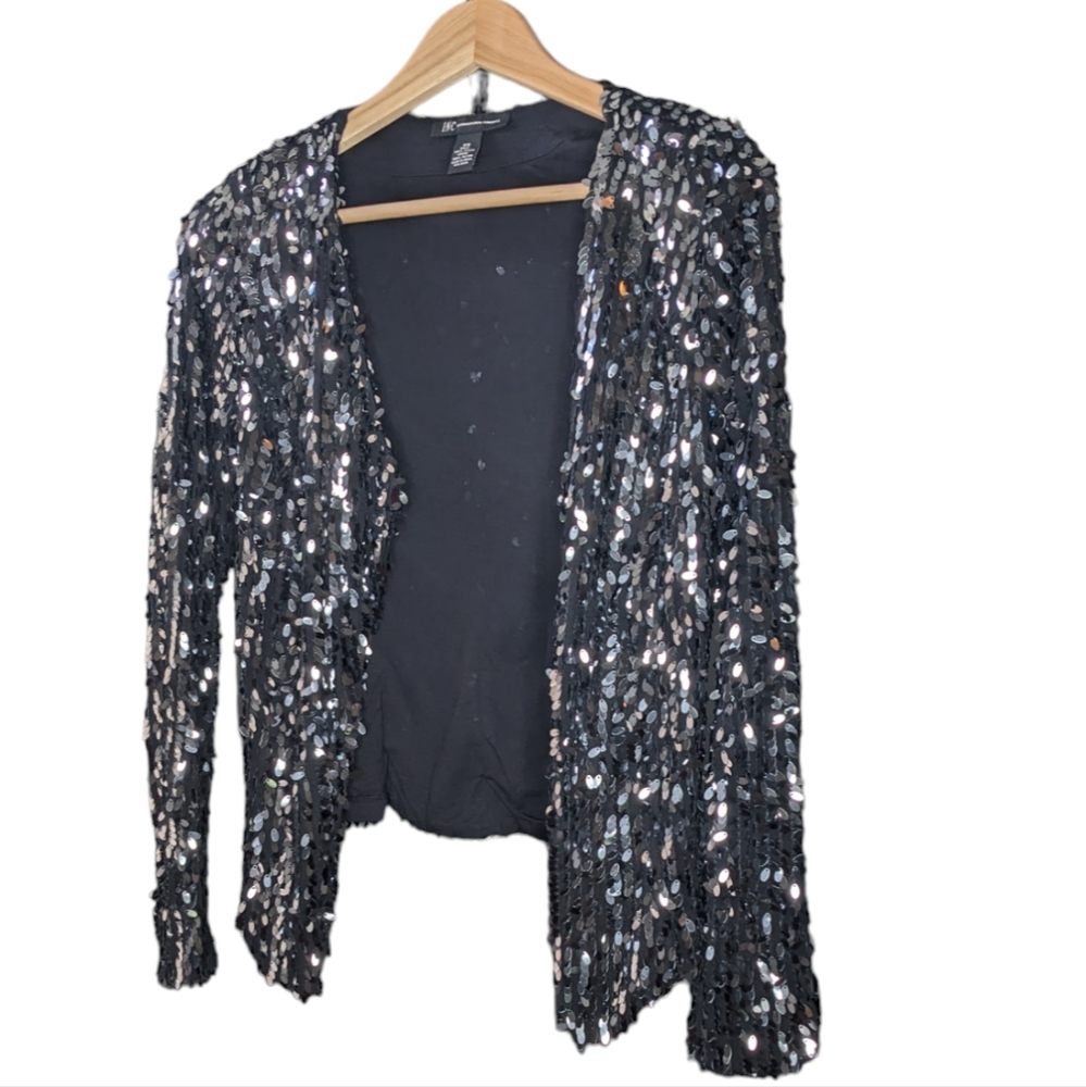 Black Sequin NYE Party Shrug Jacket XS